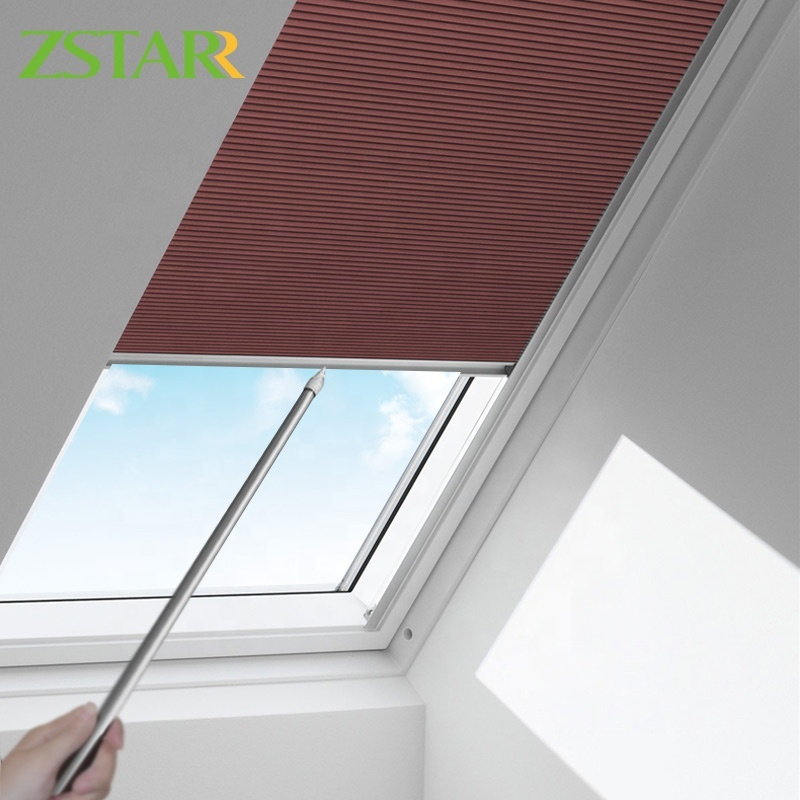 Custom Size Heat Resistant Motorized Honeycomb Skylight Blinds Ceiling for Roof Skylight